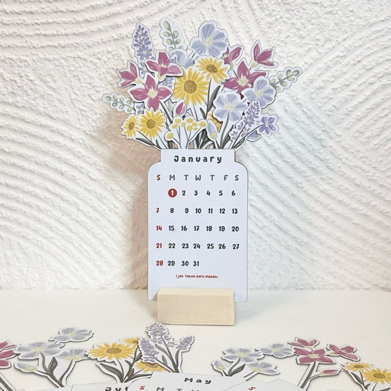 Betoverend en Praktisch: 2024 Bloemen Desk Kalender