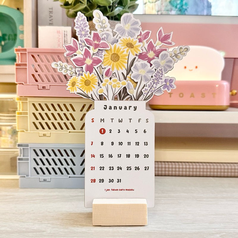 Betoverend en Praktisch: 2024 Bloemen Desk Kalender