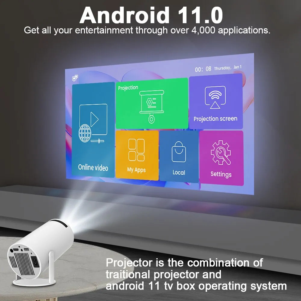 Krachtige Projector met Android 11.0