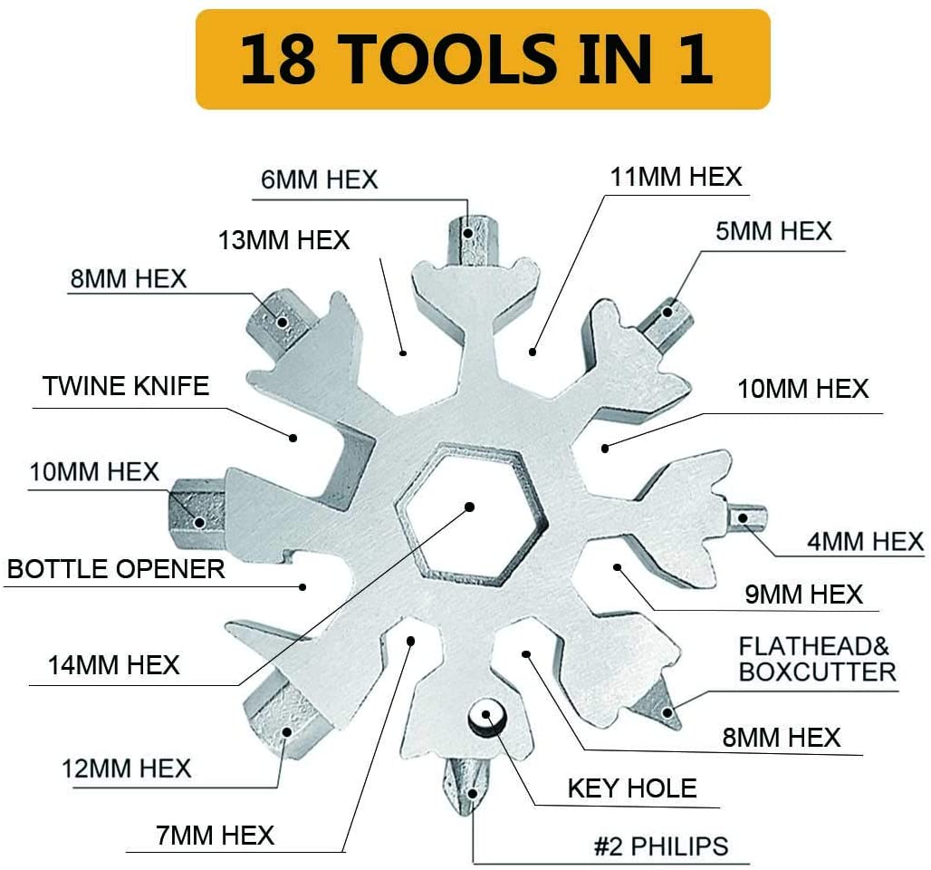 18-in-1 RVS Sneeuwvlok MultiTool