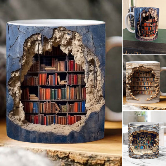 3D Boekenplank Mok - Een Must-Have voor Boekenliefhebbers!